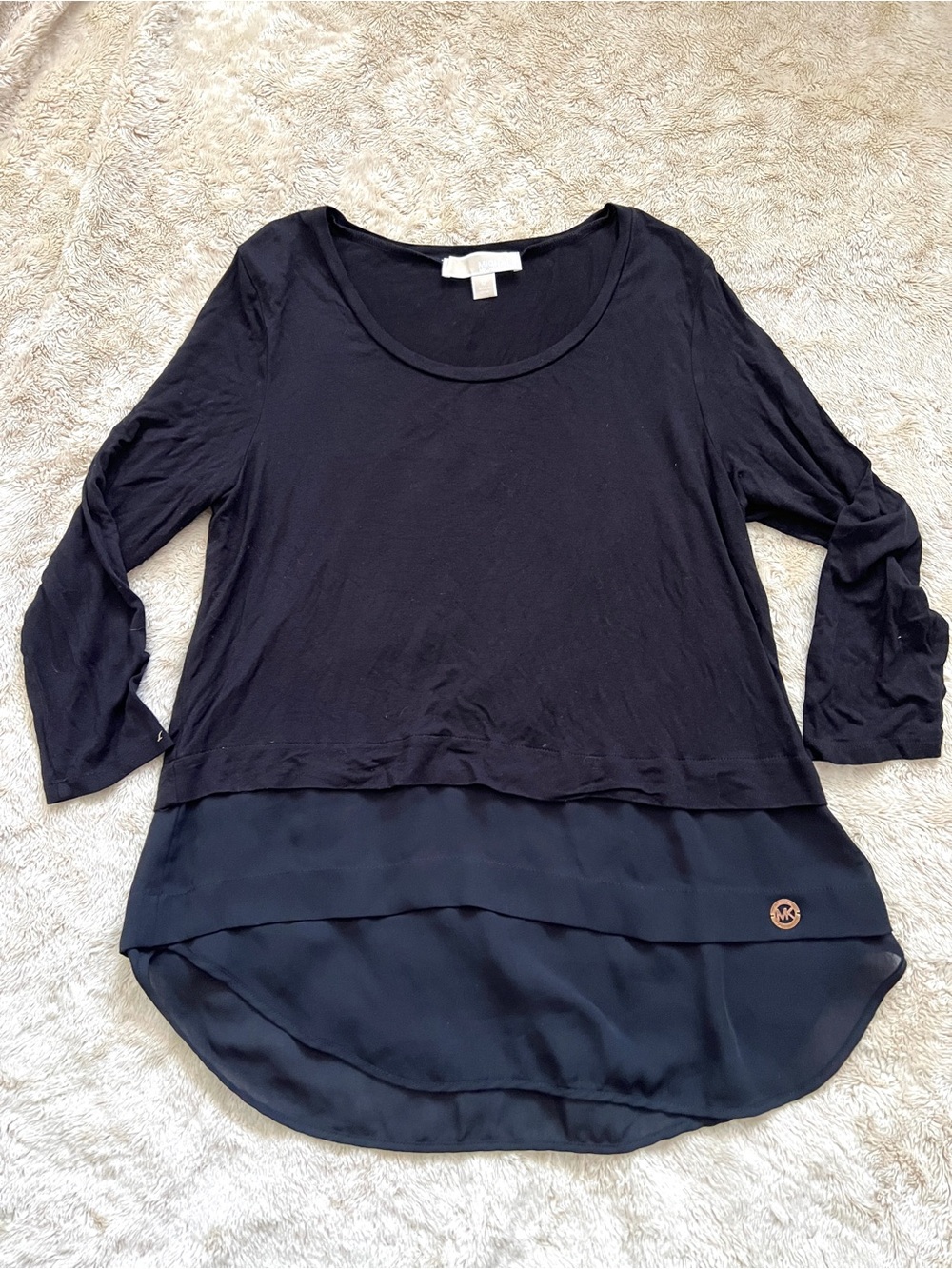 MICHAEL MICHAEL KORS Woman's Black Long Sleeve Blouse Size M